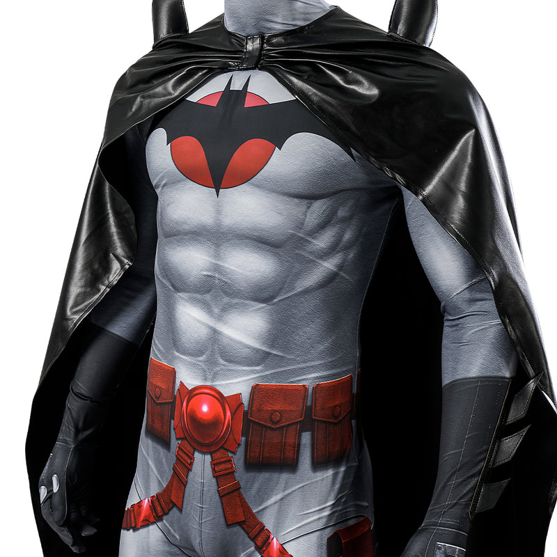 DC Batman Thomas Wayne Black Bat Jumpsuit Cosplay Costume