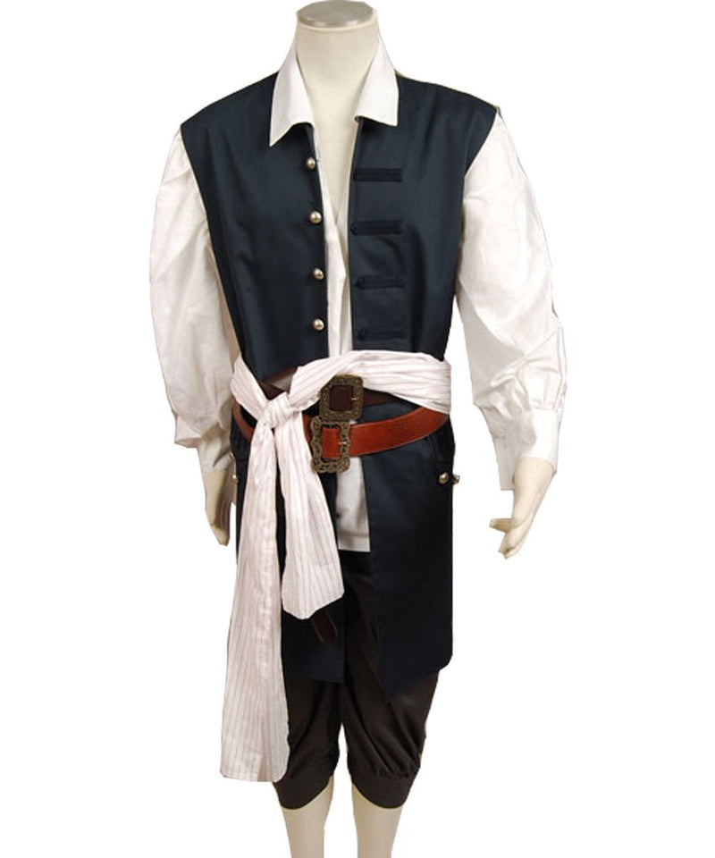 Pirates of The Caribbean Jack Sparrow Outfit Cosplay Costume Halloween Carnival Suit