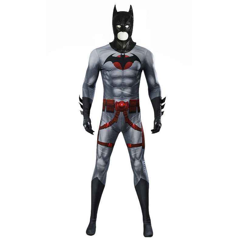 DC Batman Thomas Wayne Black Bat Jumpsuit Cosplay Costume