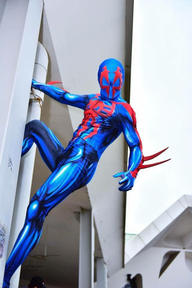 Adult Spiderman 2099 Blue Costume Halloween Zentai Cosplay Suit
