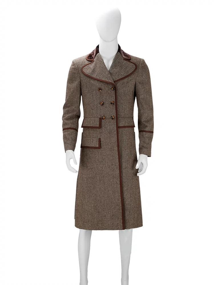 Doctor Who Fourth Brown Jacket Trench Coat Cosplay Costume