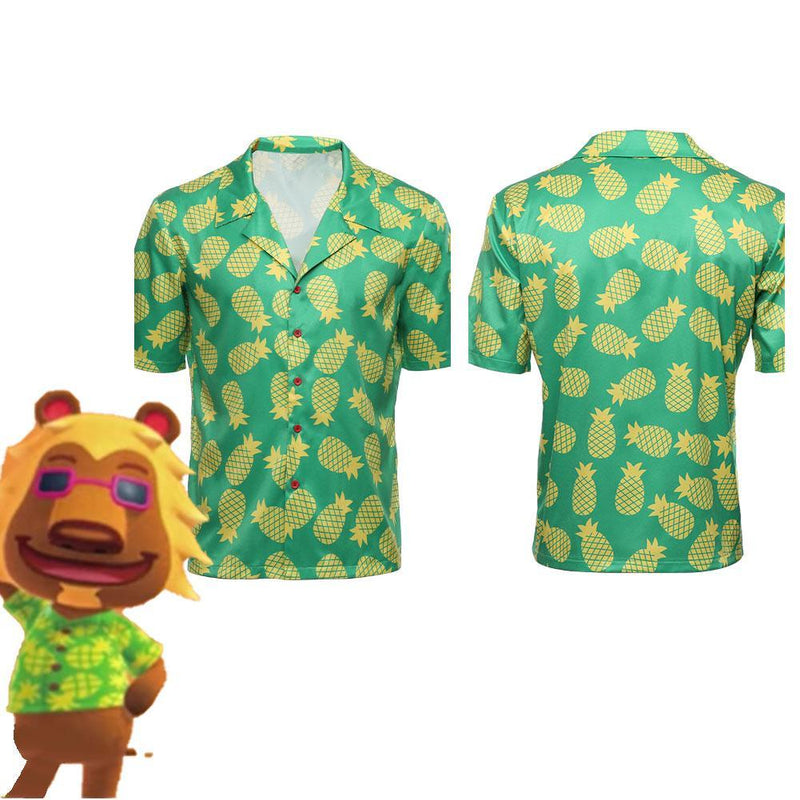 Game Animal Crossing Cosplay Adult T Shirt Bud Cosplay Hawaiian Short Sleeve Shirts Costume Halloween Carnival Costume - CrazeCosplay