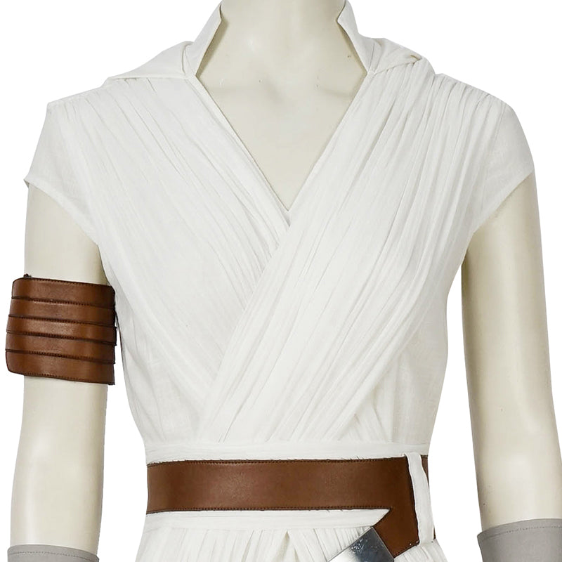 SW Rey Episode 9 White Outfit The Rise of Skywalker Jedi Cosplay Costume