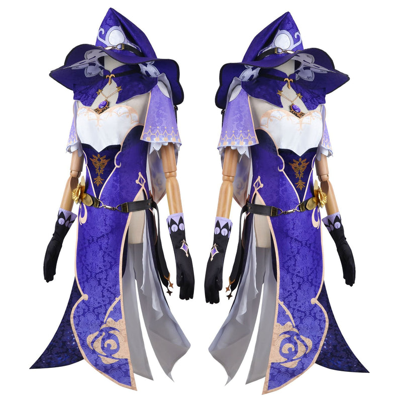 Genshin Impact Lisa Witch of Purple Rose Cosplay Costume Librarian Sexy Dress