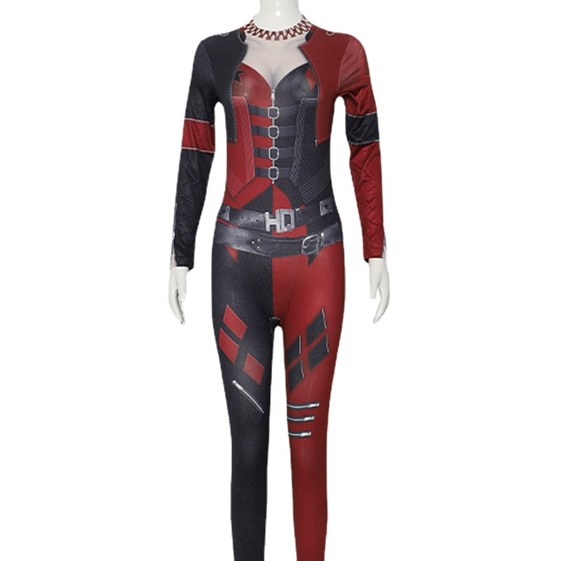 The Suicide Squad Harley Quinn Jumpsuit Cosplay Womens Halloween Party Costumes