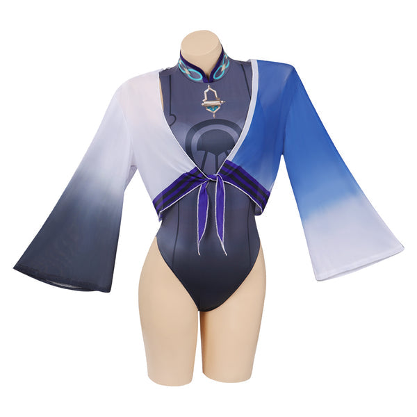 Genshin Impact Scaramouche Cosplay Coatume Jumpsuit Cloak Swimwears