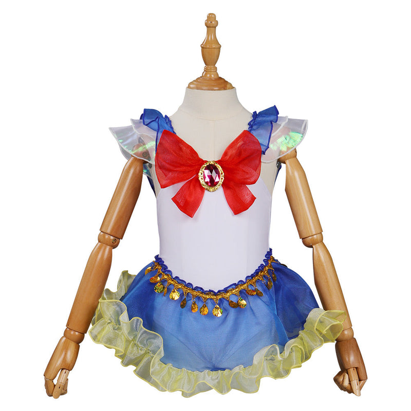 Kids Girls Sailor Moon Tsukino Usagi Original Designer Swimwear Cosplay Costume Jumpsuit Swimsuit