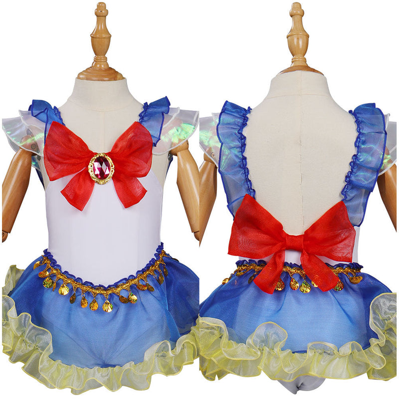 Kids Girls Sailor Moon Tsukino Usagi Original Designer Swimwear Cosplay Costume Jumpsuit Swimsuit