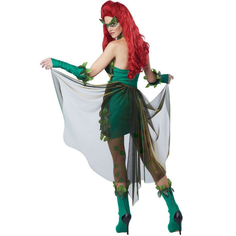 Poison Ivy Batman Villain Costume Character Halloween Cosplay Bodysuit for Adults