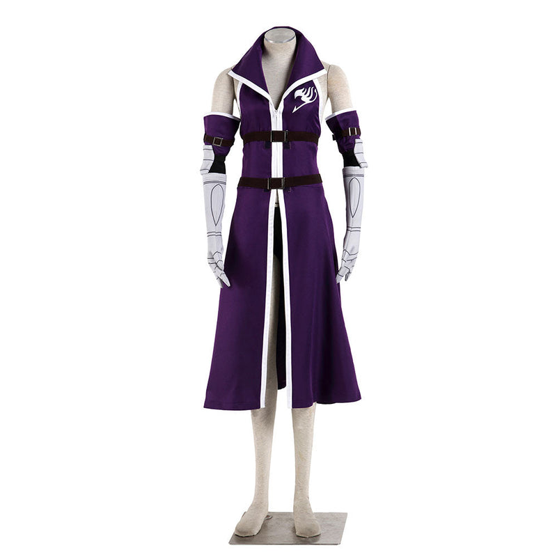 Fairy Tail Erza Scarlet Purple Uniform Cosplay Costume