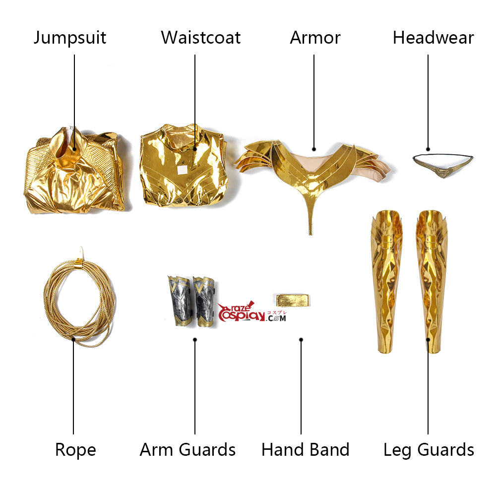 Diana Prince Golden Outfit Cosplay Costume