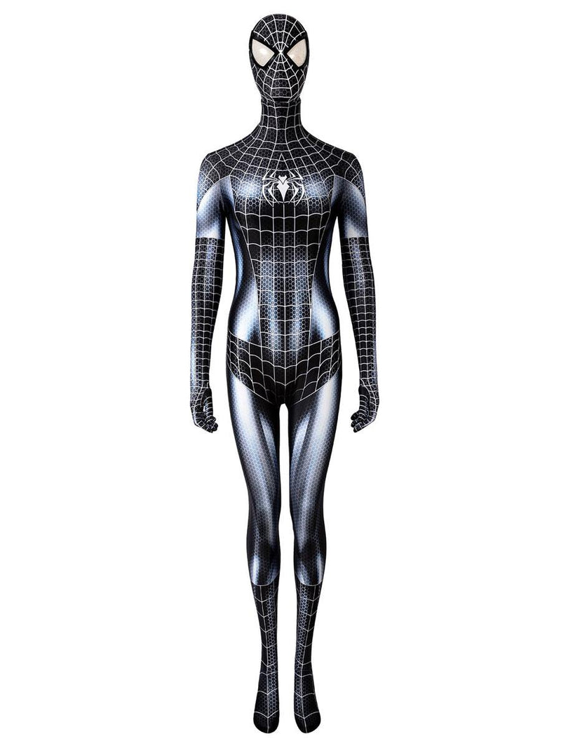 Spider Man Venom Black Cat Symbiote Jumpsuit Cosplay Costume