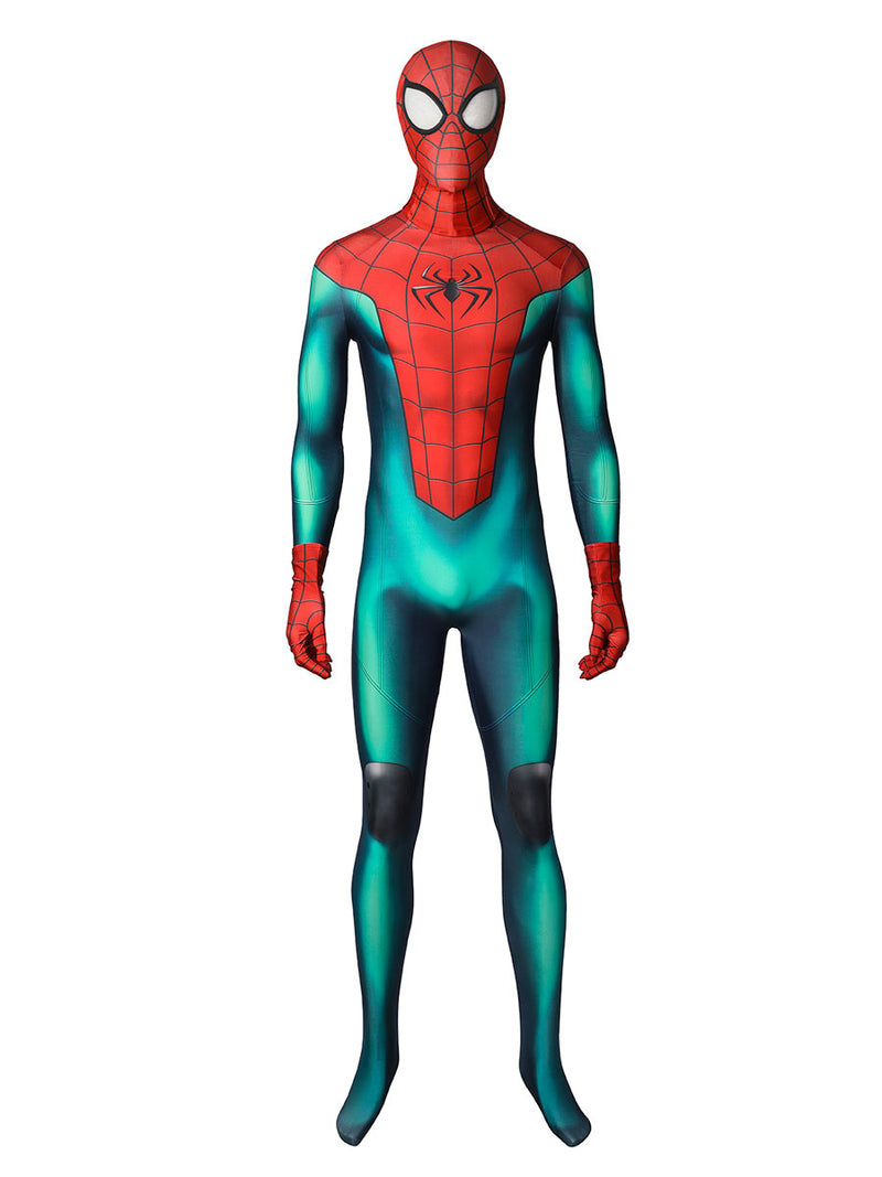 Spider Man Miles Morales Red Full Body Catsuits Zentai Lycra Spandex Marvel Cosplay Costume For Adult