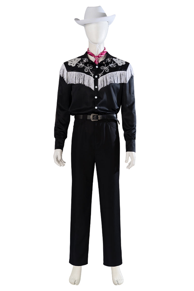 2023 Movie Doll Ken Cowboy Outfit Black Fringe Cosplay Costume
