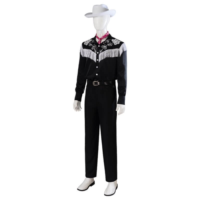 2023 Movie Doll Ken Cowboy Outfit Black Fringe Cosplay Costume