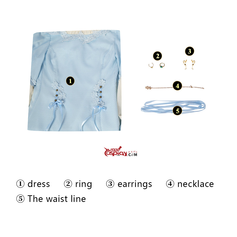 Alicent Hightower Blue Dress Cosplay Costume