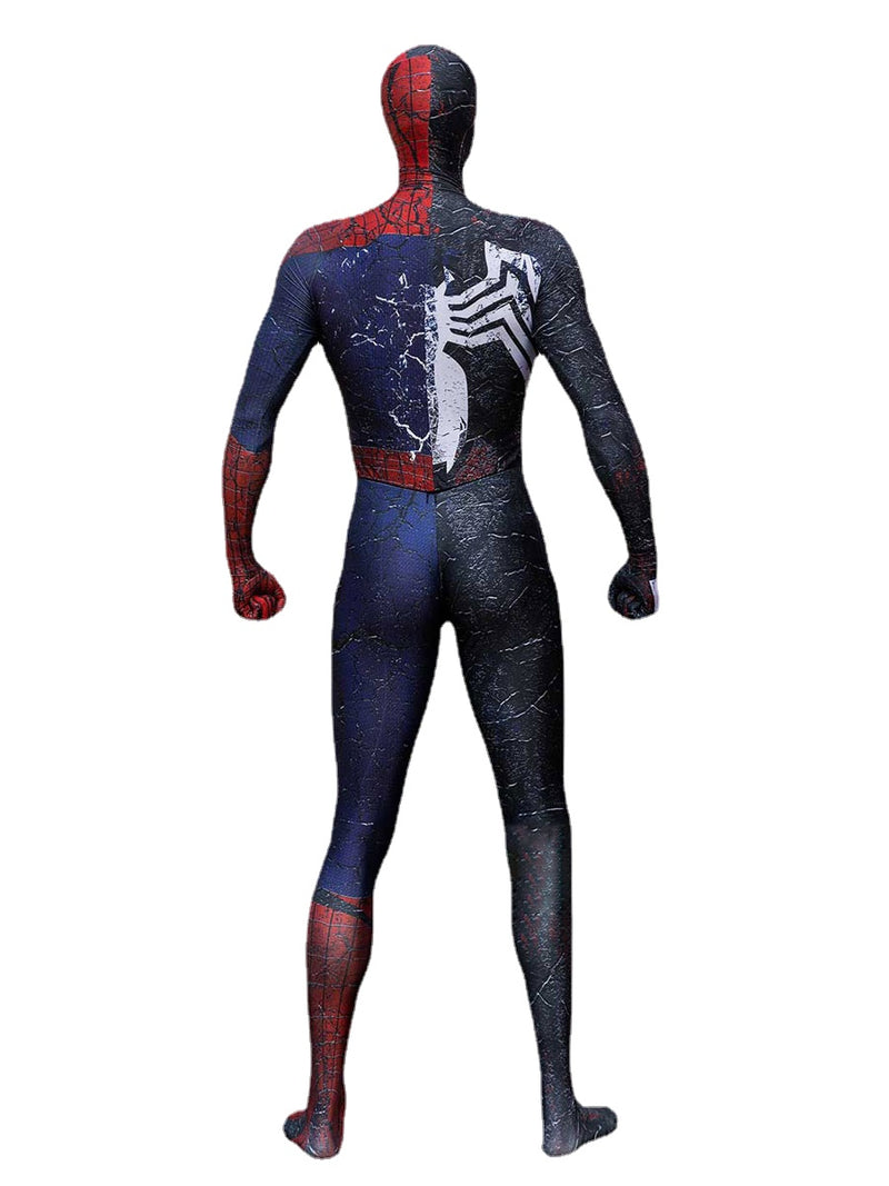 Marvel Comics Cosplay Spider Man Half-Symbiote Cosplay Costumes for Adult