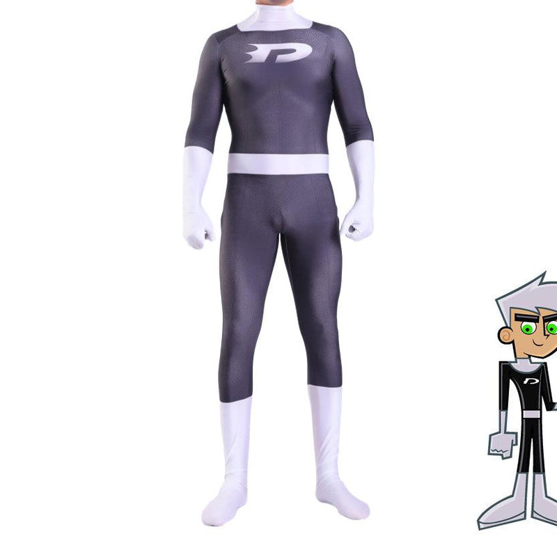 Adult Danny Phantom Jumpsuit Halloween Cosplay Costume