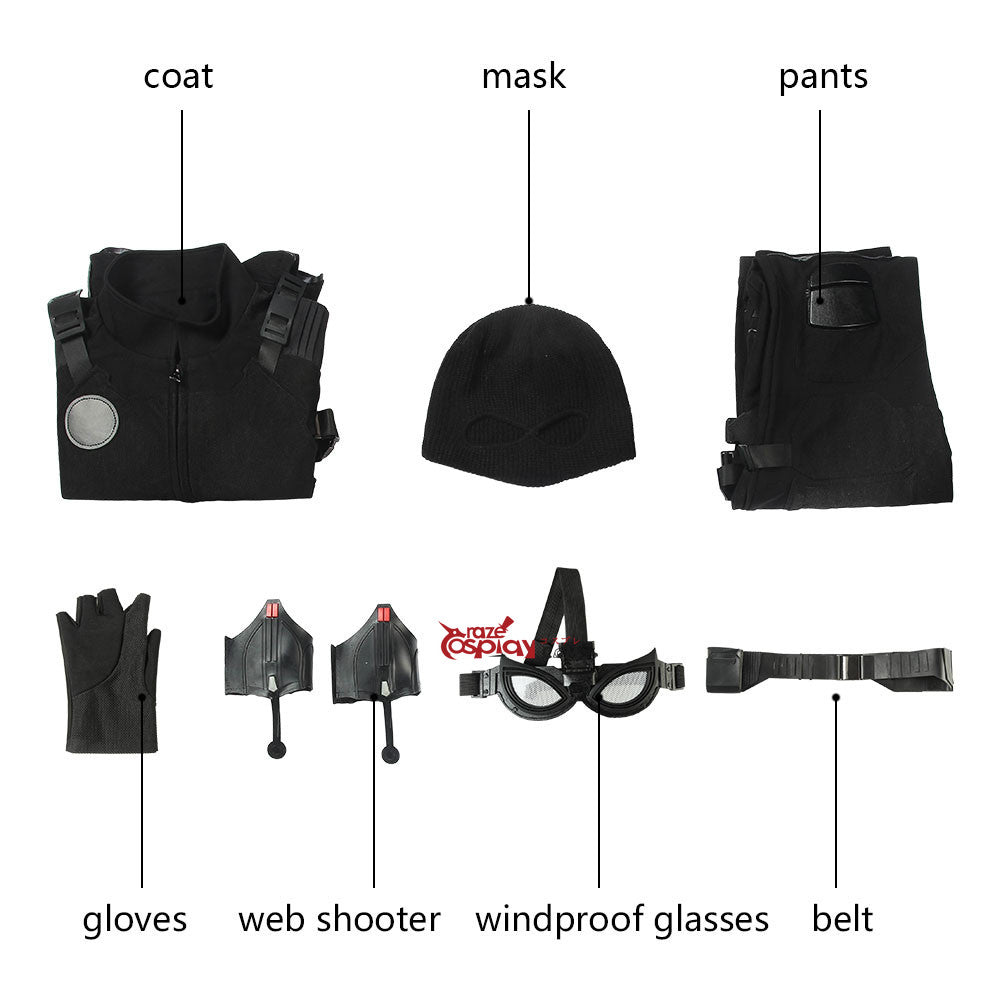 Peter Parker Black Outfit Cosplay Costume