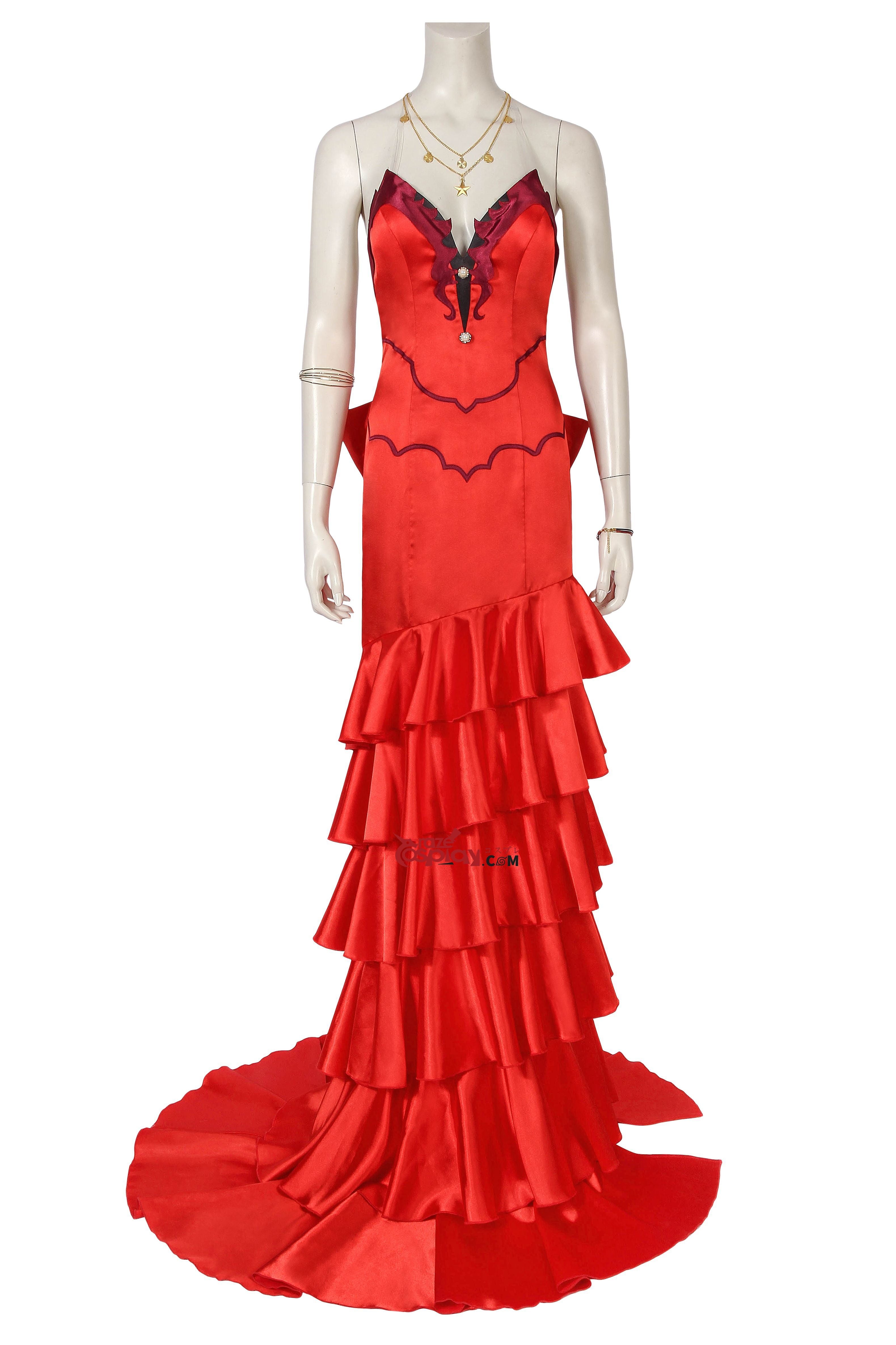 FF Aerith Gainsborough Red Dress Cosplay Costume