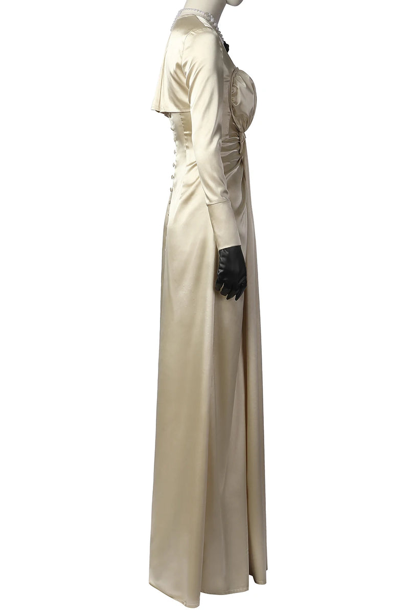 Resident Evil 8 Lady Dimitrescu White Dress Cosplay Costume