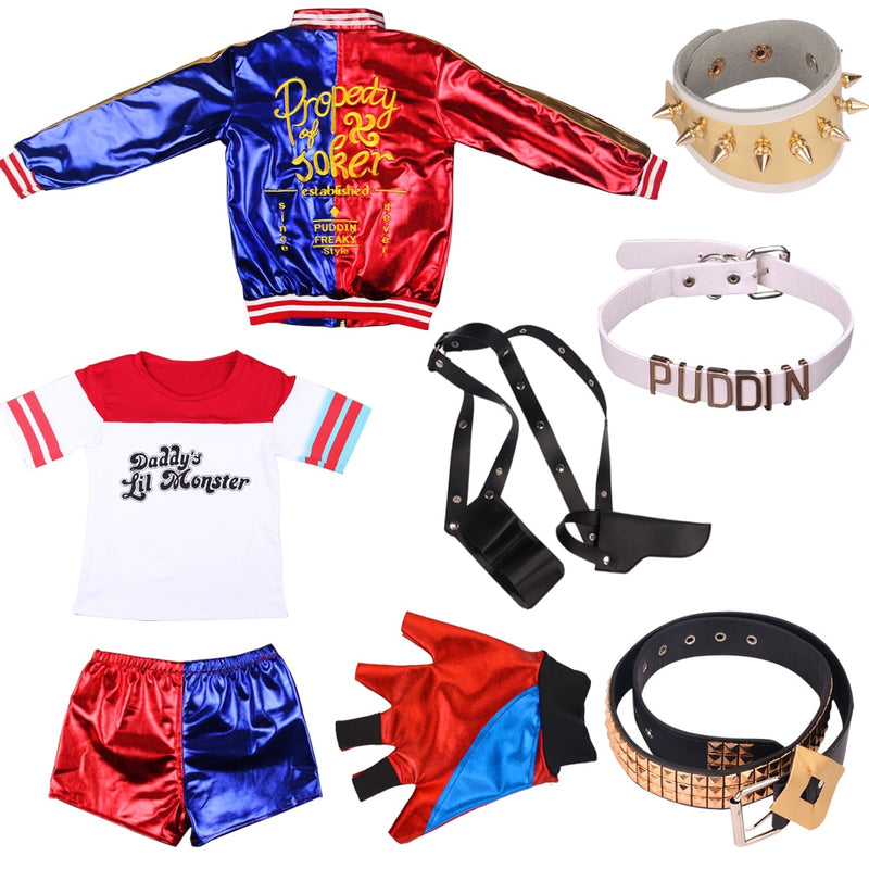 Kid Suicide Squad Harley Quinn Cosplay Costumes