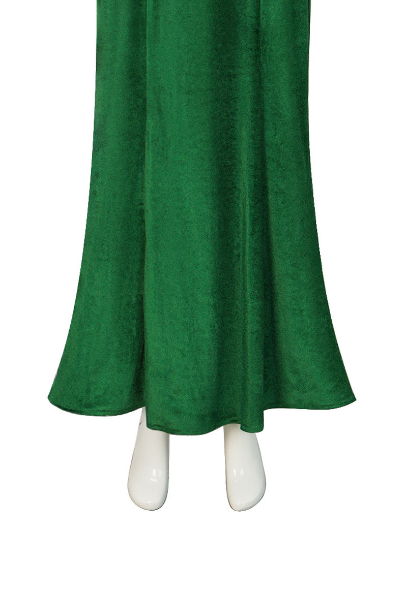 Fiona Costume Shrek 2001 Princess Fiona Green Long Dress Halloween Cosplay for Female for Girl
