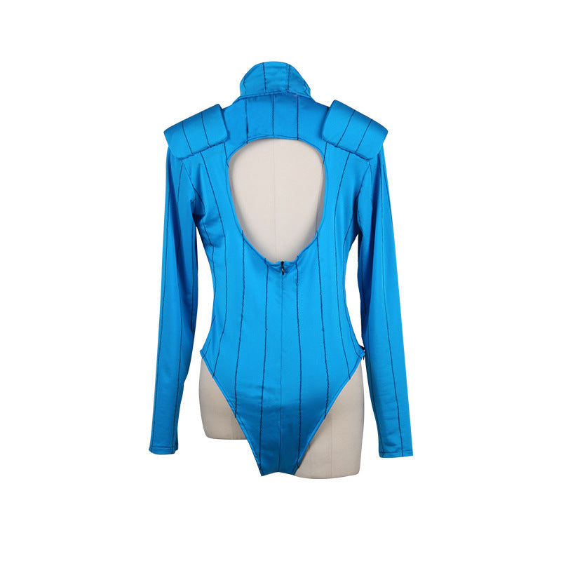 Street Fighter Cammy White Blue Jumpsuit Cosplay Costume