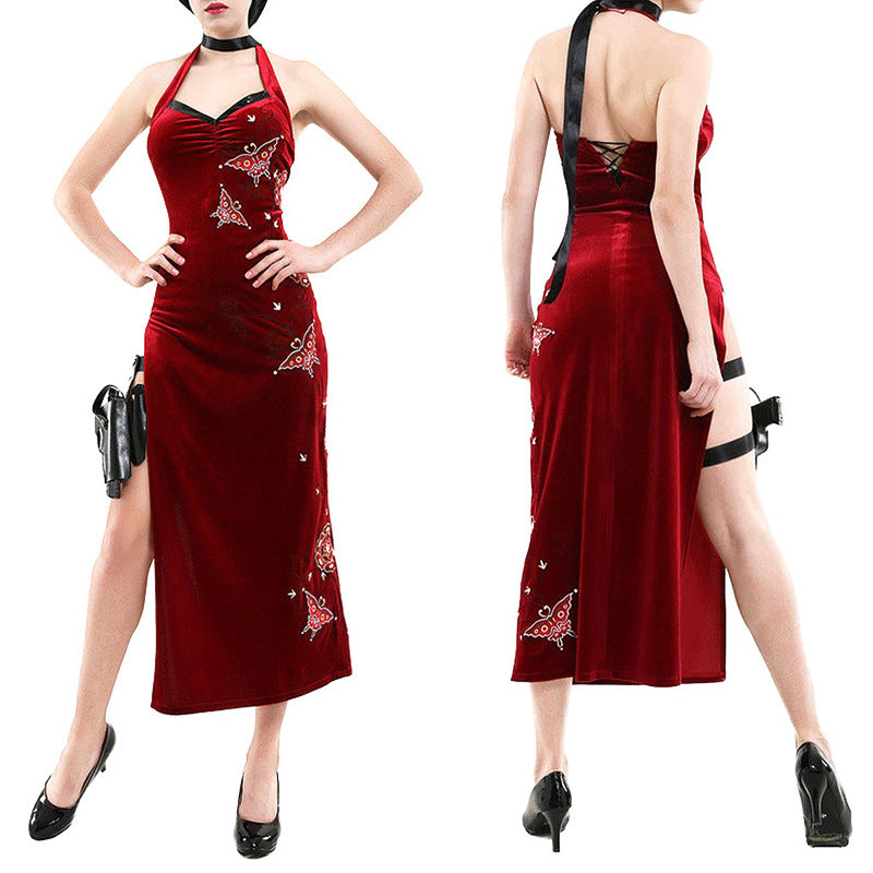 Resident Evil Ada Wong Cheongsam Outfit Cosplay Costume