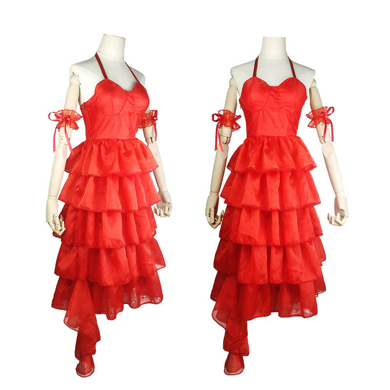 The Suicide Squad(2021) Harley Quinn Red Dress Outfits Halloween Carnival Suit Cosplay Costume