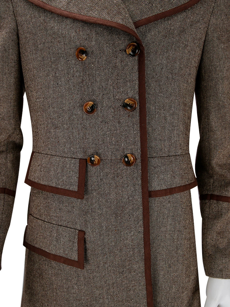 Doctor Who Fourth Brown Jacket Trench Coat Cosplay Costume