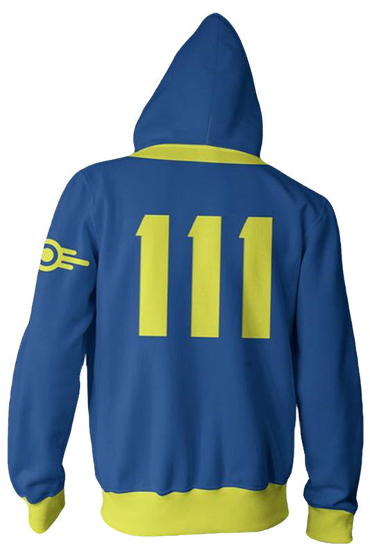 Fallout Vault 111 Zip Up Jacket Sweatshirt Cosplay Costume