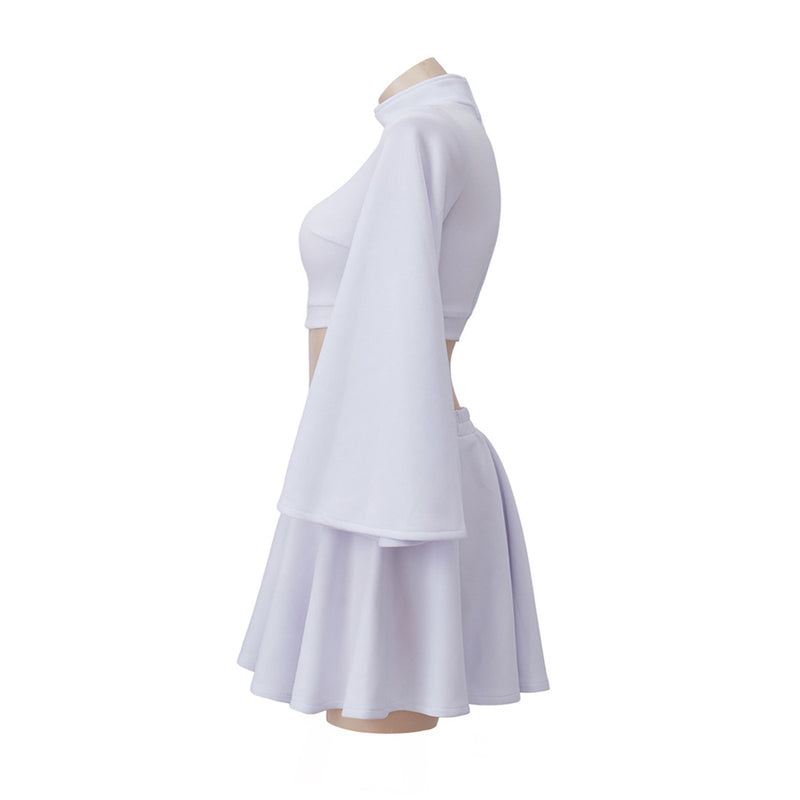 SW Princess Leia White Outfit Halloween Cosplay Costume