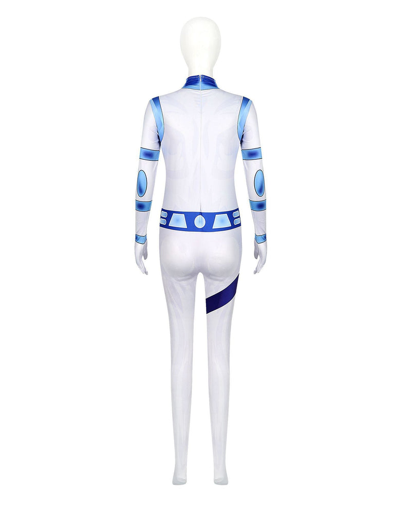 Kim Possible New Cosplay Blue and White Suits Halloween Costume Bodysuit for Adult