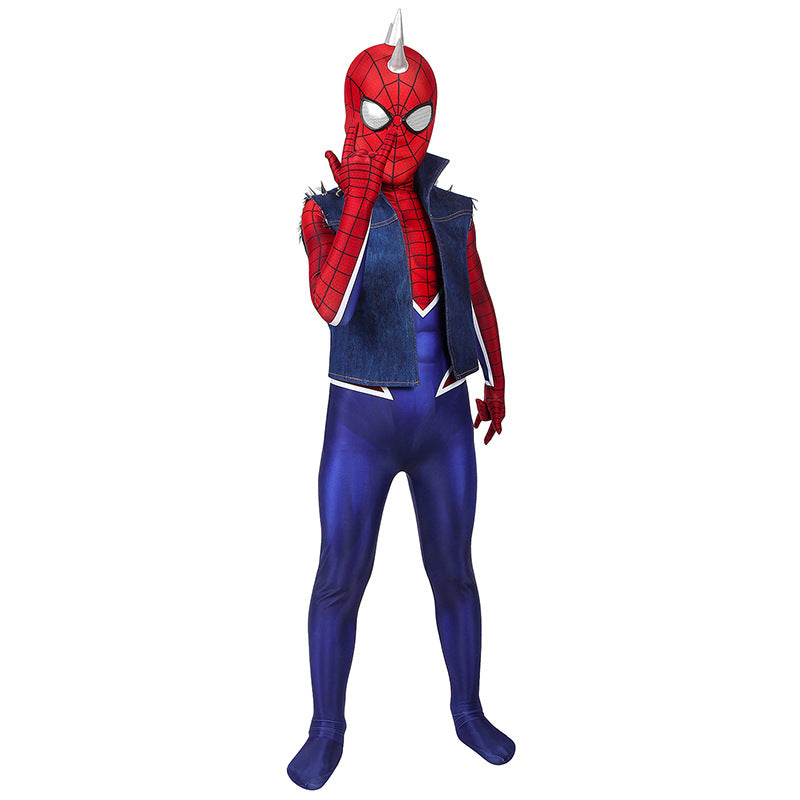 The Spider Punk Jumpsuit PS4 Spiderman Cosplay Costume for Kids