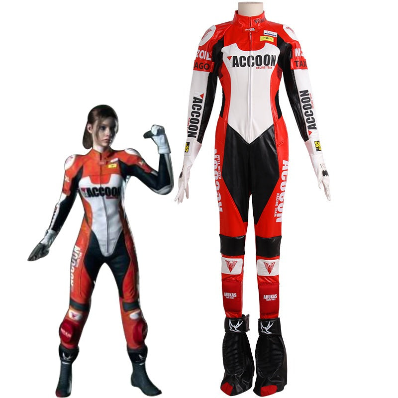 Claire Redfield Resident Evil 2 Re Outfit Elza Walker Motorcycle DLC Cosplay Costume for Women