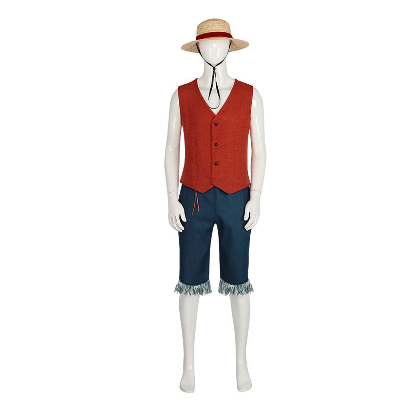 2023 One Piece Live Action  Money D Luffy Cosplay Costume with hat