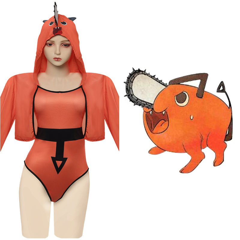 Pochita Swimsuit Cosplay Costume Halloween Carnival Party Disguise Suit