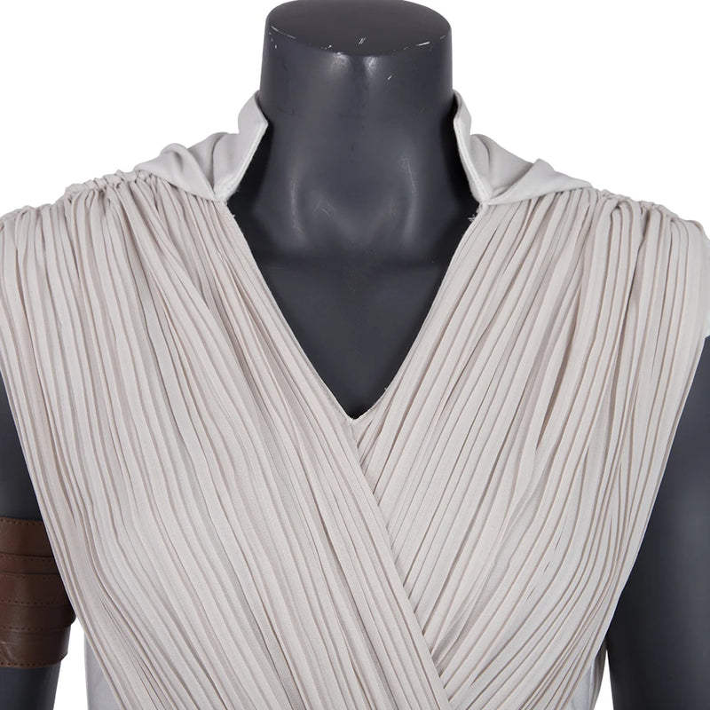 SW Rey White Outfit Cosplay Costume Halloween Carnival Suit