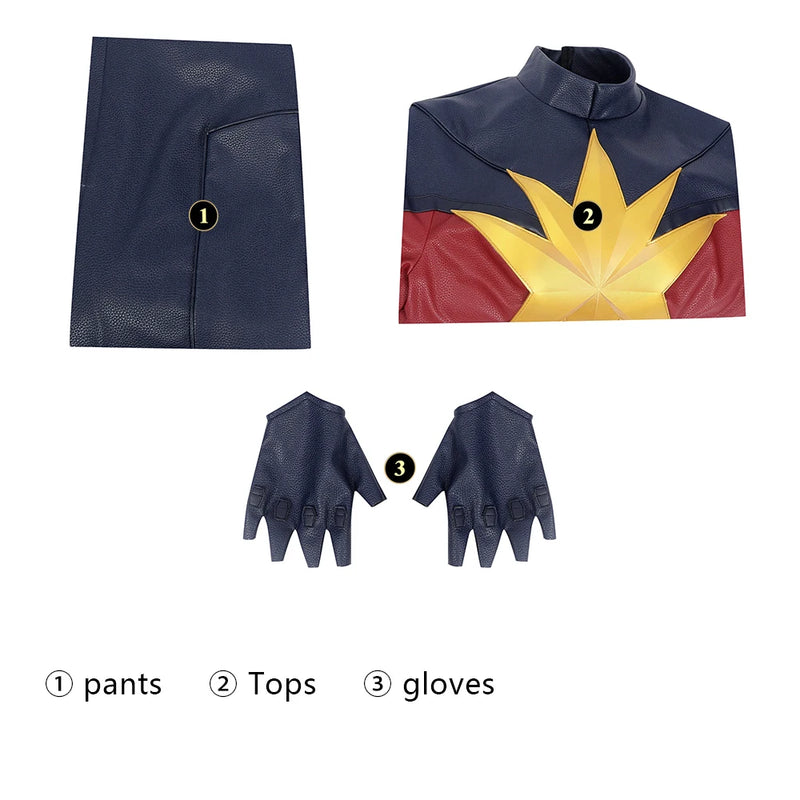 The Marvels Captain Marvel Carol Danvers Jumpsuit Outfit Cosplay Costume