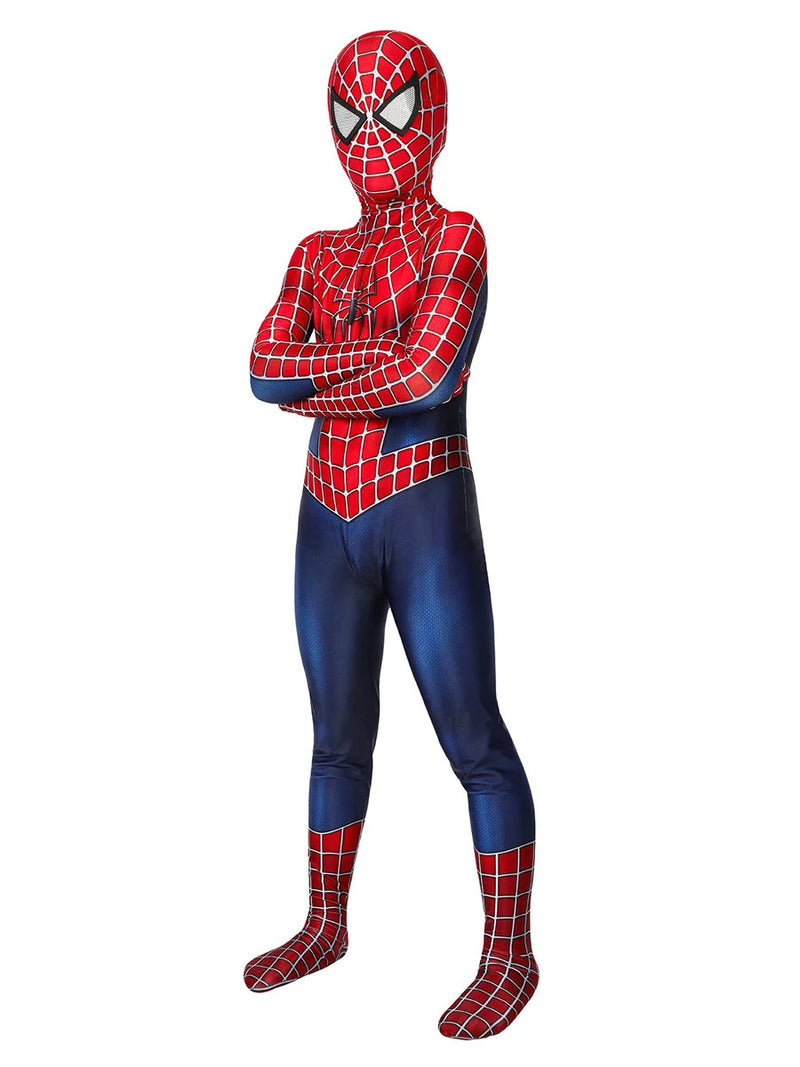 Kids Spider man Tobey Maguire Jumpsuit Cosplay Costumes