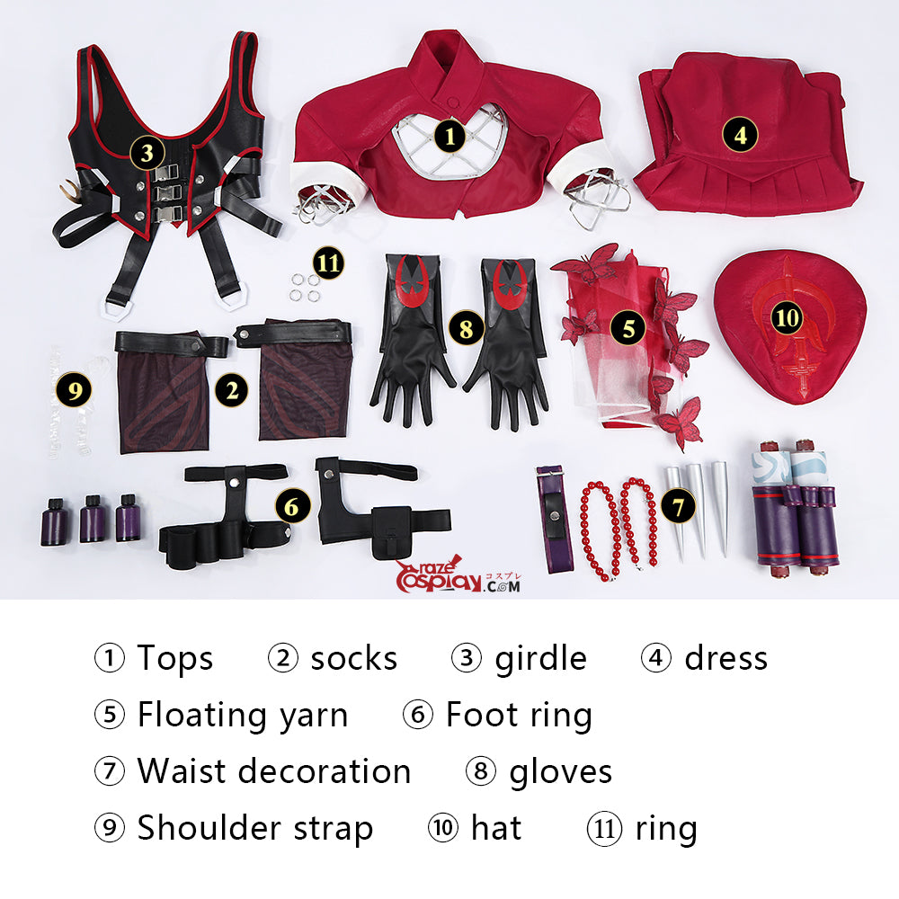 Psylocke Red Outfit Cosplay Costume