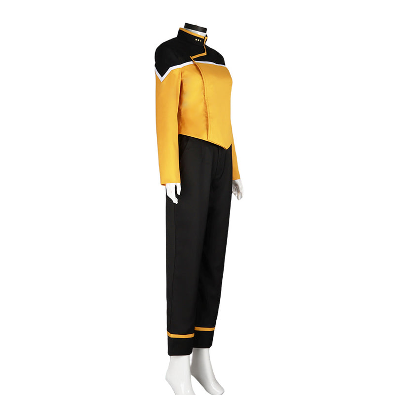 ST Female Lower Decks Yellow Uniform Outfit Cosplay Costume