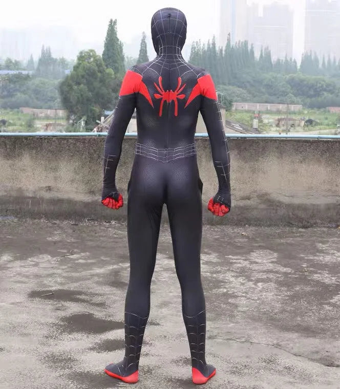 Spider Man Into the Spider Verse Miles Morales Jumpsuit Halloween Cosplay Costume