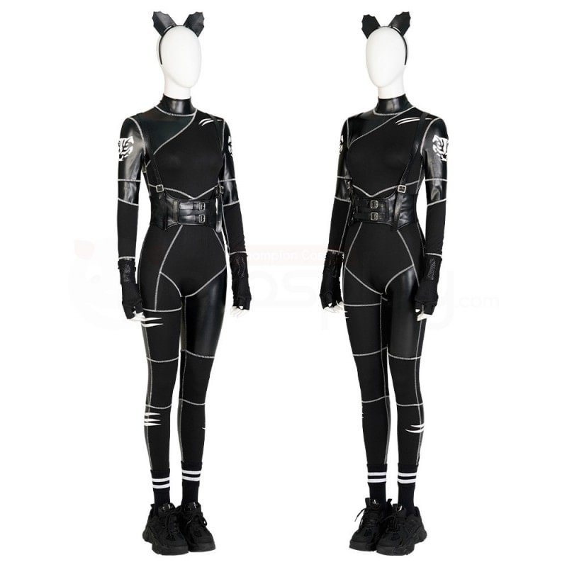Wednesday Addams Black Cat Jumpsuit The Addams Family Cosplay Costumes