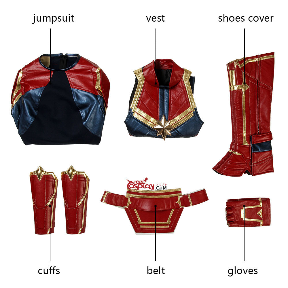 Carol Danvers Outfit Cosplay Costume
