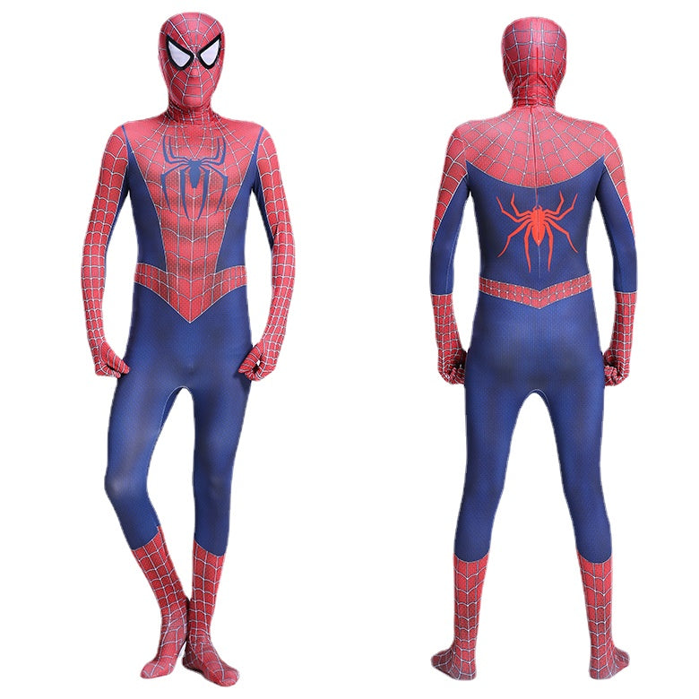 Tobey Maguire Spiderman Costume Black red Raimi Cosplay Superhero Zentai Suit Halloween for Adults