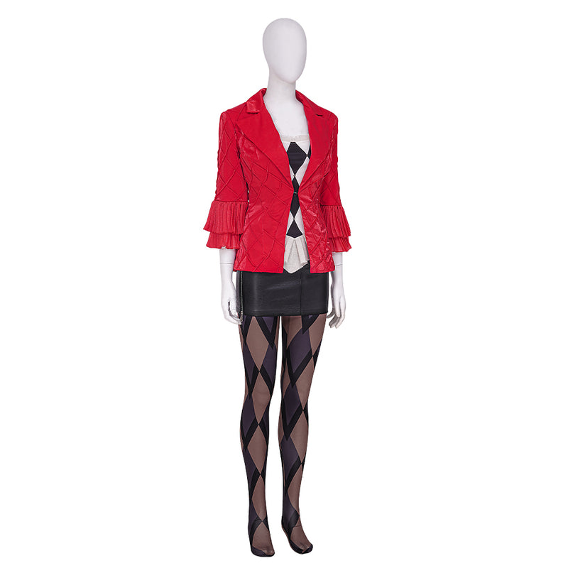 Joker 2 Harley Quinn Red Outfits Halloween Cosplay Costume
