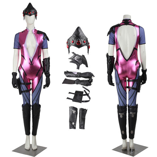 Overwatch Ow Widowmaker Jumpsuit Outfit Halloween Cosplay Costume