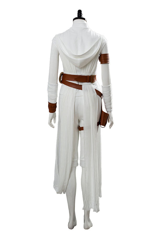 Rey Rise of Skywalker Costume Star Wars 9 Cosplay Halloween White Suit for Adults